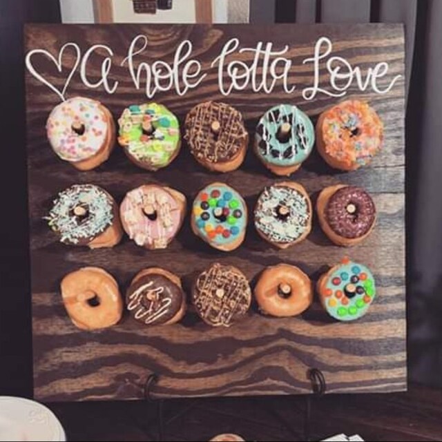 Culinavog Donutstandaard van hout, 2 stuks, donutwanddisplay met elk 9 houders, herbruikbare donutbar voor bruiloft, verjaardag, babyshower, feestdecoratie, eenvoudig te monteren, rechthoekig