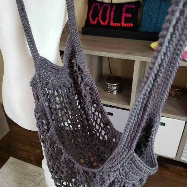 Crochet Pattern // Net Bag Market Tote Grocery Mesh String // French ...