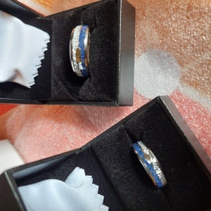 Lapis Lazuli and Meteorite Arrow Inlay Tungsten Carbide Ring 6mm or ...