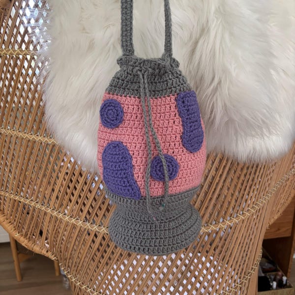 Lava Lamp Crochet Purse Pattern, Funky Retro Drawstring Bag (PDF ...