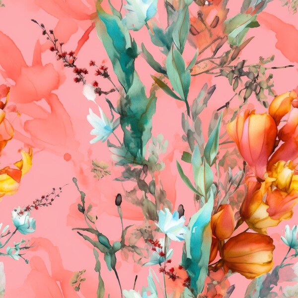Spring Queen Pink Pattern in Sophia: Print Digital Pattern for Fabric ...