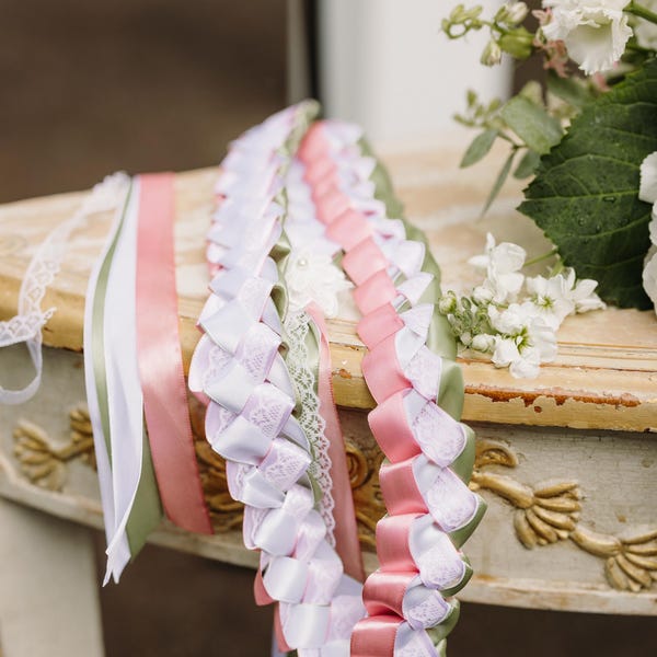 Handmade Handfasting Ribbons Personalized Handfasting Cord-ribbon Flower Detail, Custom Hand Fasting ...