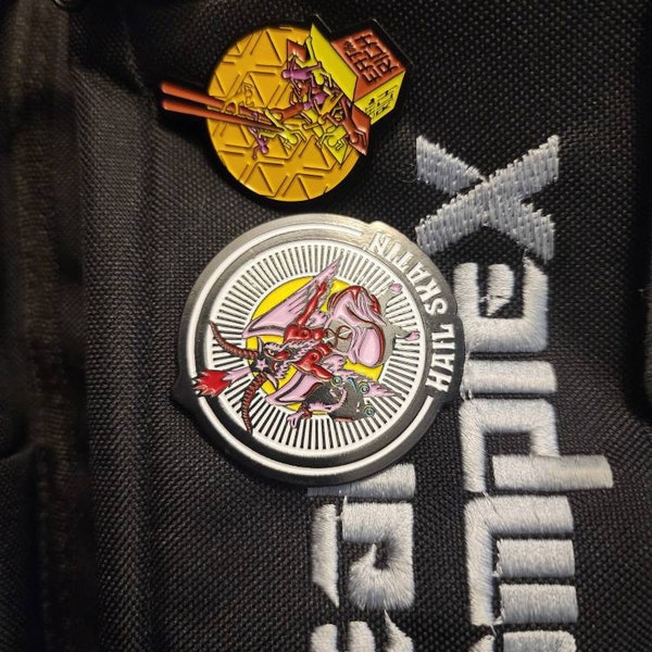 Hail Skatin Pinback - Rollerskate and Skateboarding Accessories