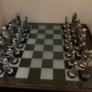 MEDIEVAL CHESS SET 2ft. King Arthur Handmade -   Medieval chess set,  Large chess set, Medieval chess