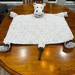 CROCHET PATTERN -  HIPPO Safety Blanket / Amigurumi / Stuffed Toy / Lovey  / Easy Instructions / Handmade - pdf only
