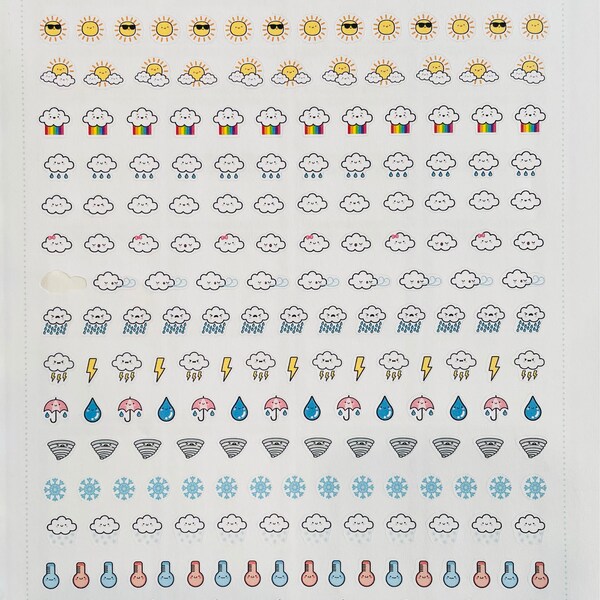 Cute Kawaii Weather, Printable Planner Stickers - Etsy
