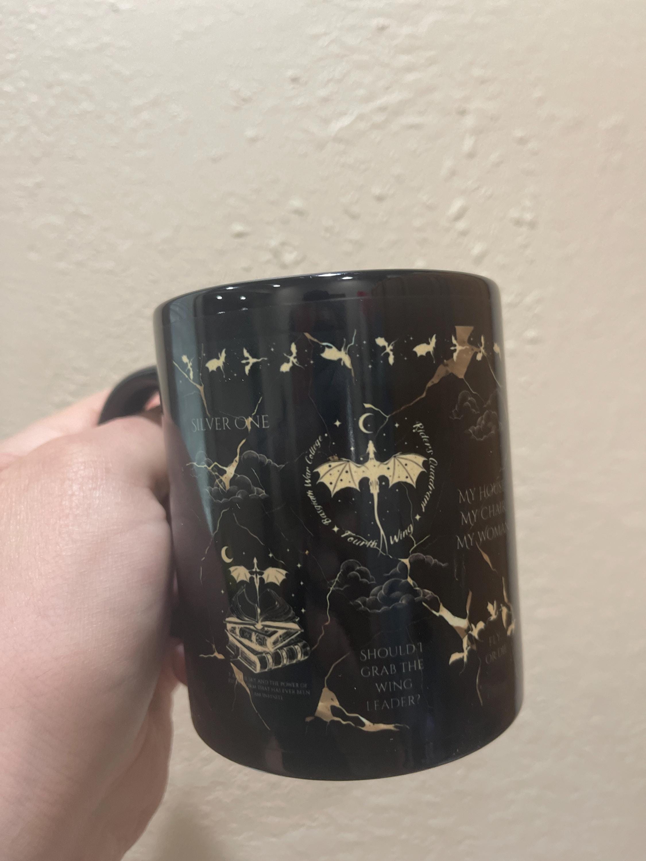 Fourth Wing Mug Bookish Dragon Mug Romantasy Mug for Xaden Riorson Fans BookTok Mug Gift for Wife Cute Bookish Mug Book Lover Gift