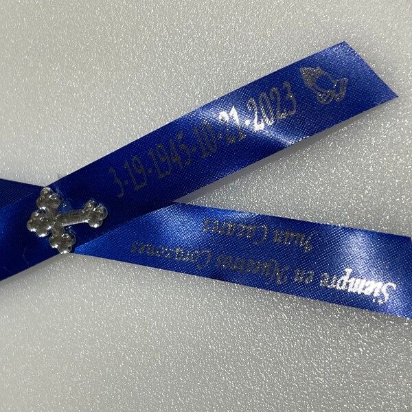 Personalized Memorial Ribbon Pins for Funeral or Celebration of Life ...