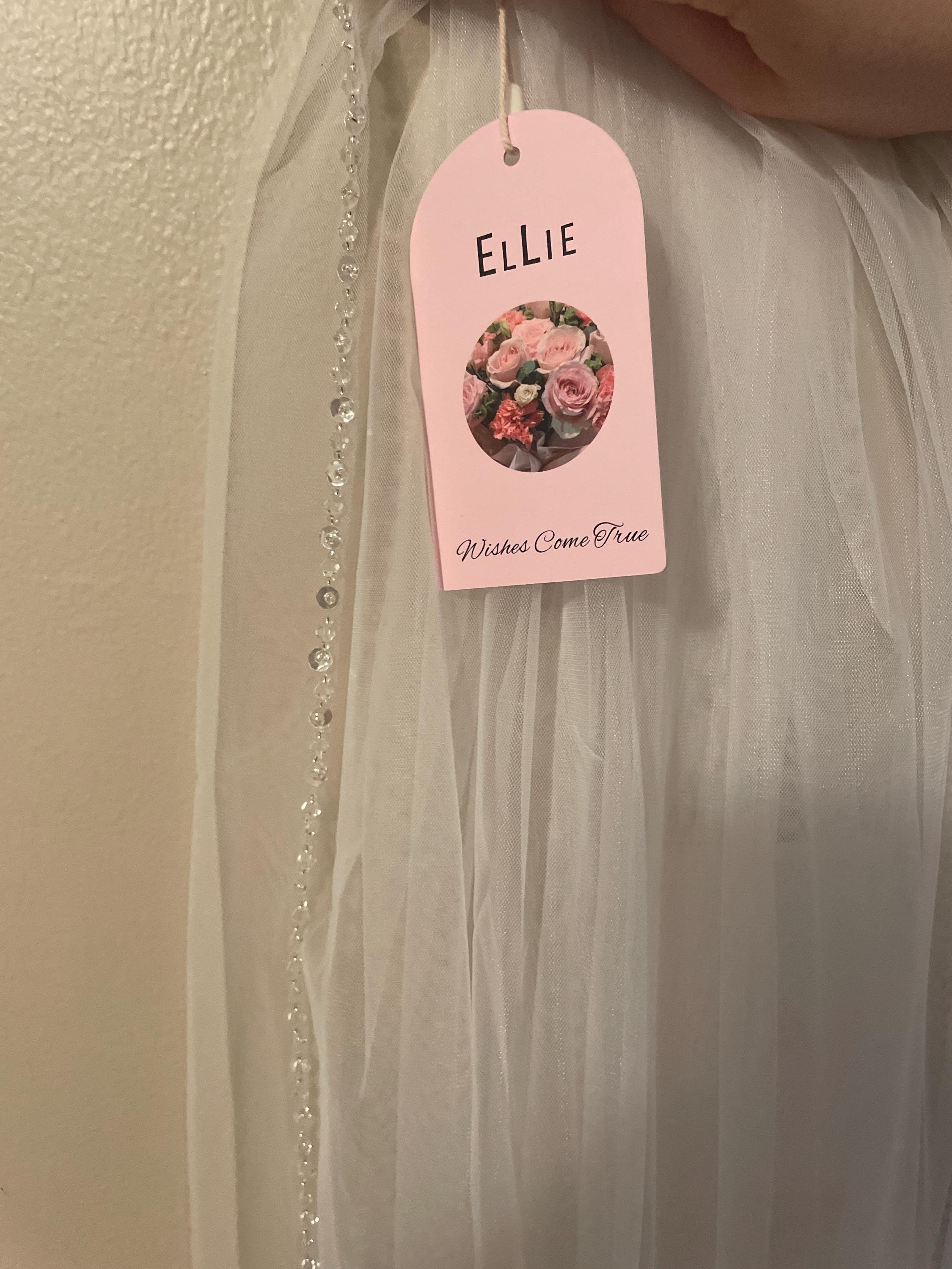 Beaded Edge Bridal Veil, Wedding Veil with Beaded Trim, 1 Tier Elegant Fingertip Veil, Crystal Sequins Edge Veil, Custom Ivory Wedding Veil