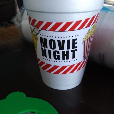 Movie Night Party Drink Labels, Movie Birthday Bottle Tags, Cinema ...