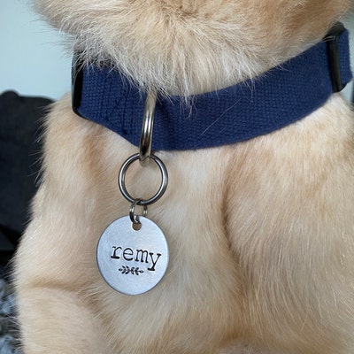 Hand Stamped Pet ID Tag Personalized Pet/dog Tag Dog Collar Tag ...