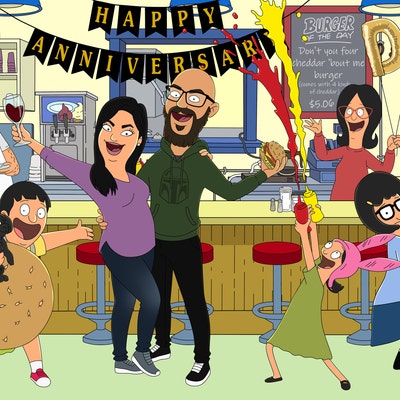 Bob's Burgers Birthday Surprise: Personalized Portrait for Fans A Fun ...