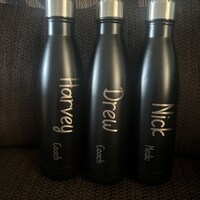 Personalisierte Edelstahl-Trinkflasche Mit Gravur – Isoliert, Mit Strohhalm, In 7 Farben