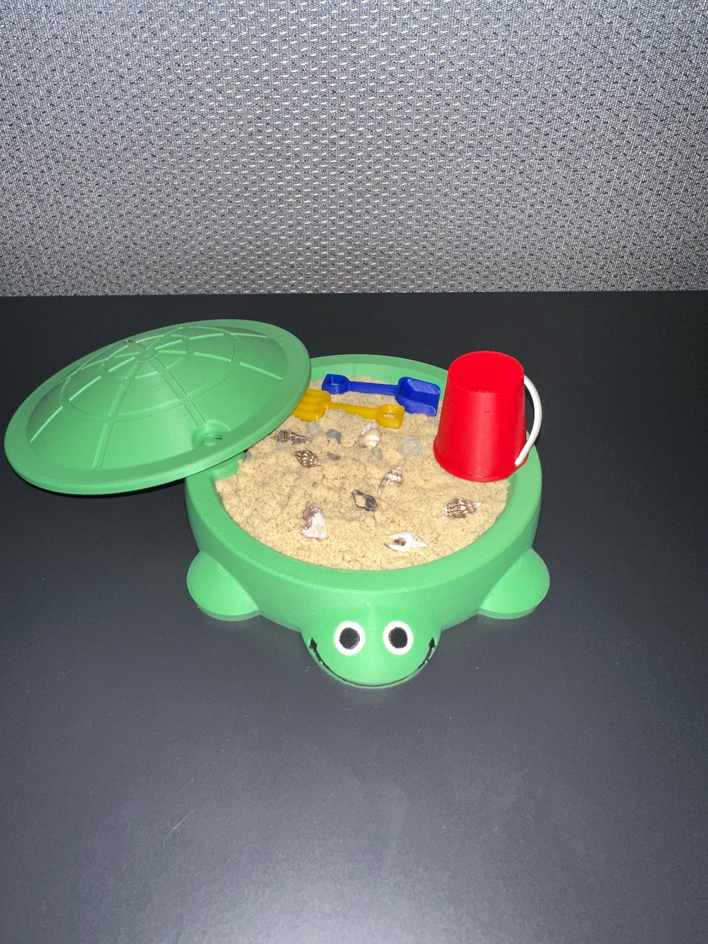 Mini Turtle Sandbox with Sand & Mini Tools - Sensory Zen Garden, 90s Nostalgia, 90s Toys, Office Decor, 4.5&quot; Small Size