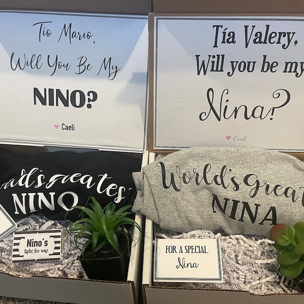 Nina and Nino Boxes - Set of 2 Boxes - Personalized Nino and Nina Gift