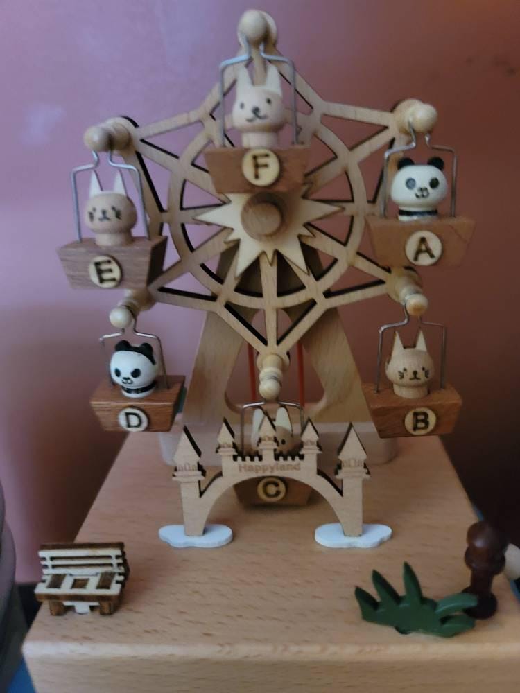 Musical Wooden Ballerina Carousel Keepsake,Engraved Name Music Box,Personalized Wooden Train Music Box,Baby Shower Gift,Newborn Gifts