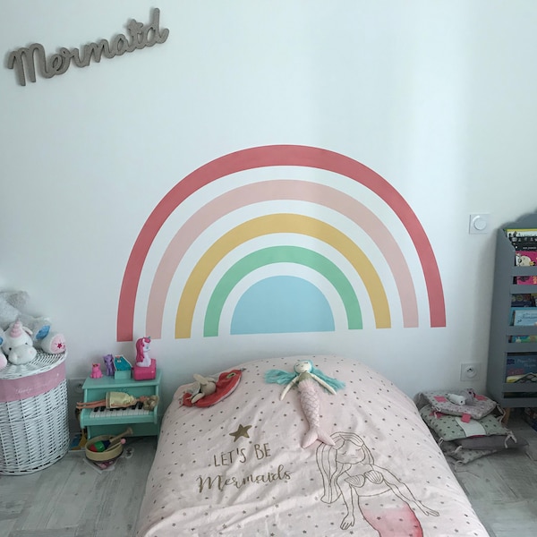 Mural Colorful Rainbow Wall Sticker, Plastic-free Wall Sticker - Etsy