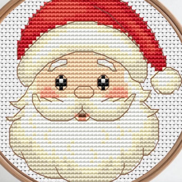 サンタクロースのクロスステッチパターン、刺繍、クリスマスプレゼント