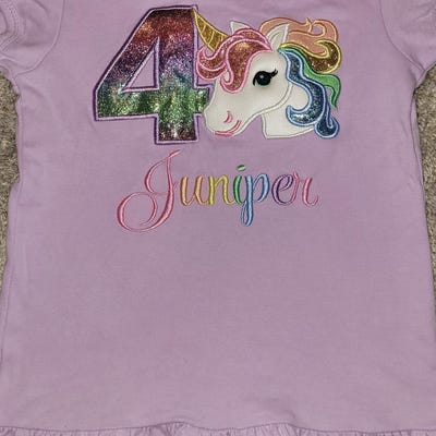 Rainbow Unicorn Birthday Outfit Girls,rainbow Unicorn Birthday Shirt ...