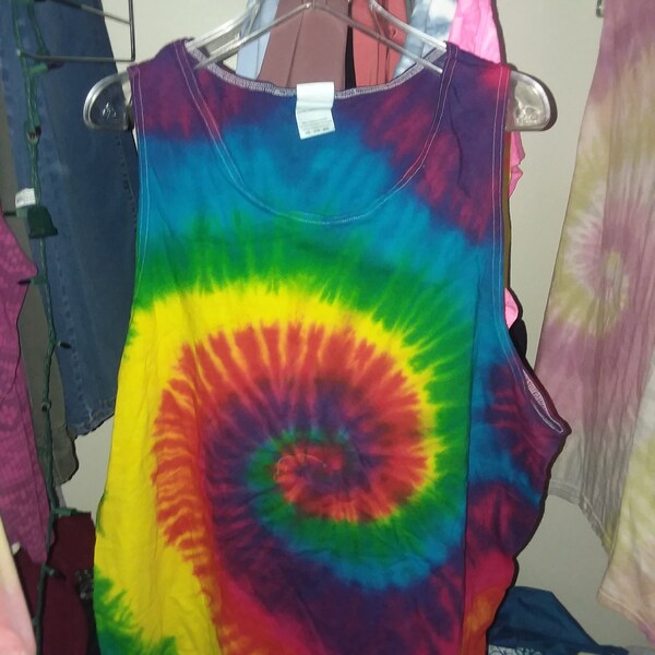 Débardeur Tie-dye Multi-couleurs 100% Coton Taille XXL Homme - Neuf Avec étiquettes, Style Années 70