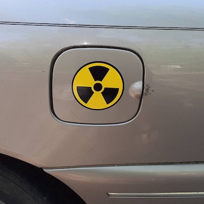 Nuke Radioactive Cell Phone Sticker obile Die Cut nuclear radiation