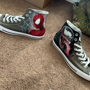 Spiderman and Venom Custom Converse All Stars - Etsy