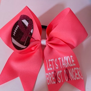 Custom Pink Breast Cancer Awareness Cheer Bow - Etsy