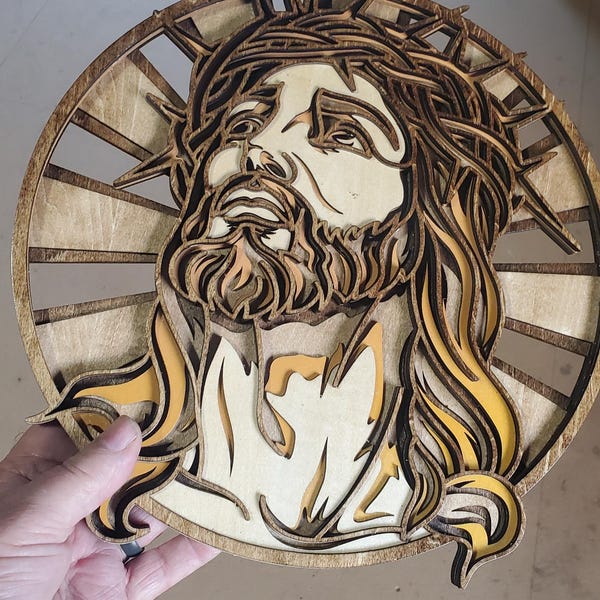 3D Layered Jesus SVG – Christian Laser Cut File for Wood Crafts - Free ...