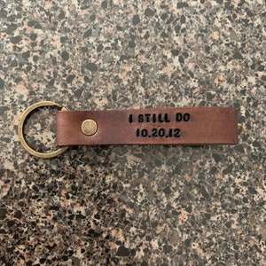 Custom Leather Keychain Personalized Hand Stamped Initial - Etsy