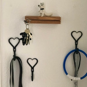 Ganci A Cuore In Ferro Battuto Per Parete - Set Di 5 Appendini Decorativi Per Asciugamani, Borse E Cappelli - Foto 4