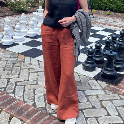 Bcmelina Wide Linen Pant Calypso Rose