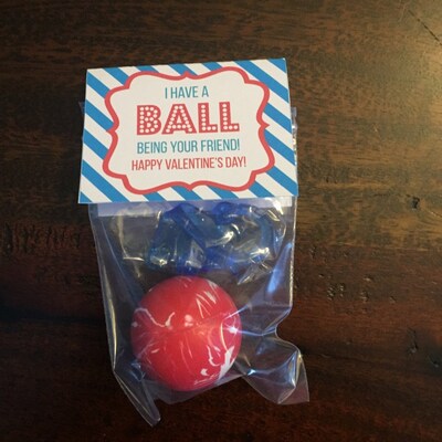 Ball Kids Valentine Printable and Editable Kids Valentine I Have a Ball ...