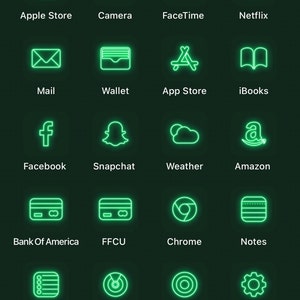 100 Grune Neon App Icons Neon Asthetische Ios 14 Icons Etsy