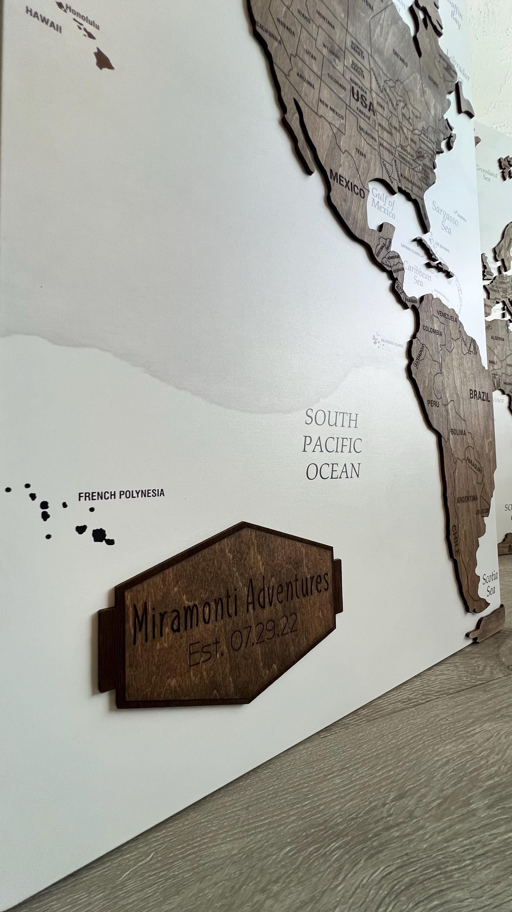 Wooden World Map Wall Art, Push Pin Travel World Map, Large Personalized World Map, Cork World Map Apartment Decor, 5th Anniversary Gift
