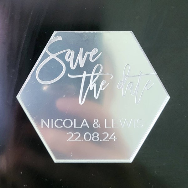 Save the Date Magnet, Acrylic Wedding Invitations, Modern Elegant ...