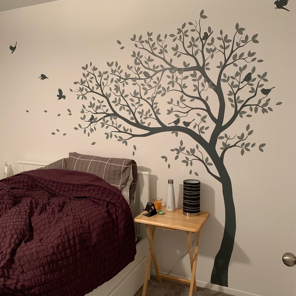 Wall Decal Large Tree Decals Huge Tree Decal Nursery With Birds Tree ...