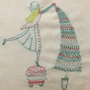 Putting up the Tree Hand Embroidery Pattern Pdf - Etsy