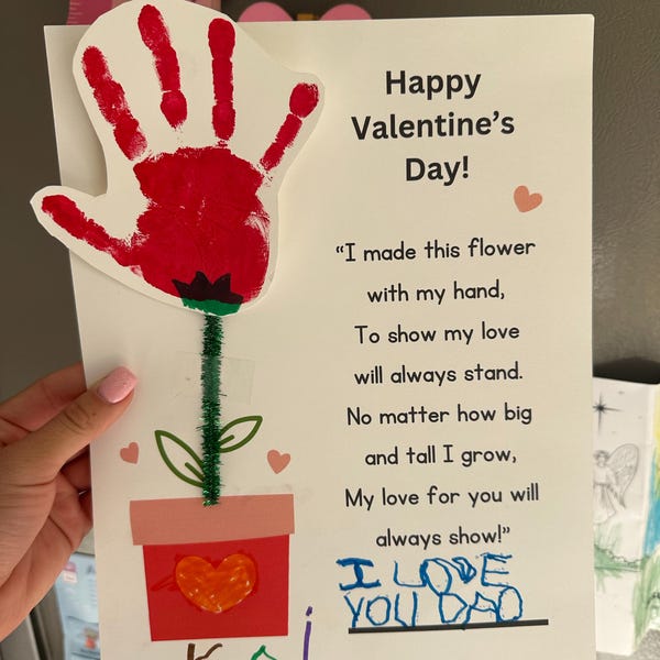 Valentine Handprint Craft for Kids, Flower Poem, DIY Keepsake, Fun ...