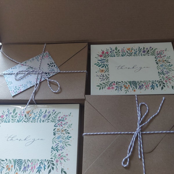 Set of Thank You Notecards - Wedding Birthday Christmas Christening ...