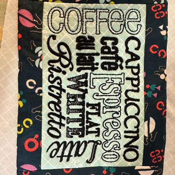 Coffee Mug Rug in the Hoop Machine Embroidery Design - Etsy