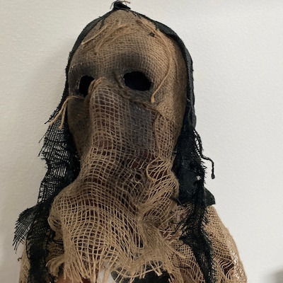 Burlap Scarecrow Halloween Mask, Scary Monster Scarecrow - Etsy