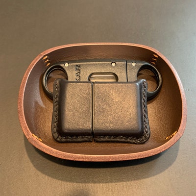 Personalized Tray Leather Valet Tray 3rd Anniversary Gift Leather Tray ...