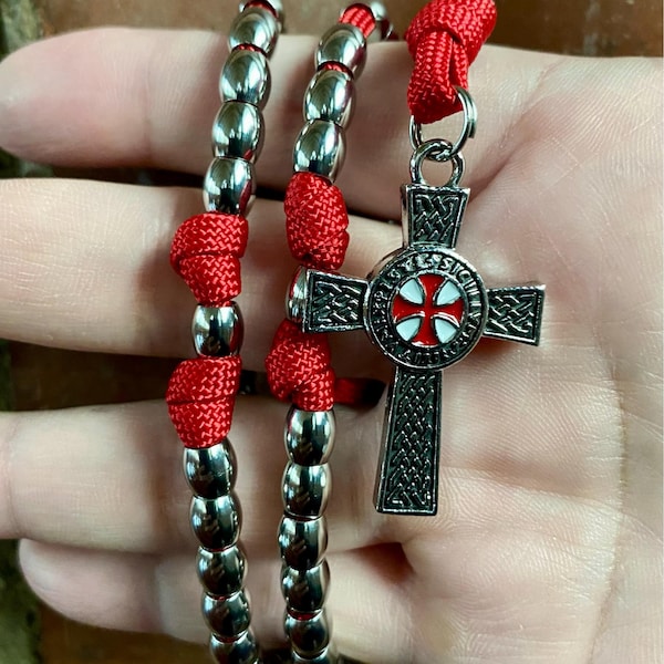 Knotted Catholic Rosary Rope With Large Nailed Crucifix. Your Choice of ...