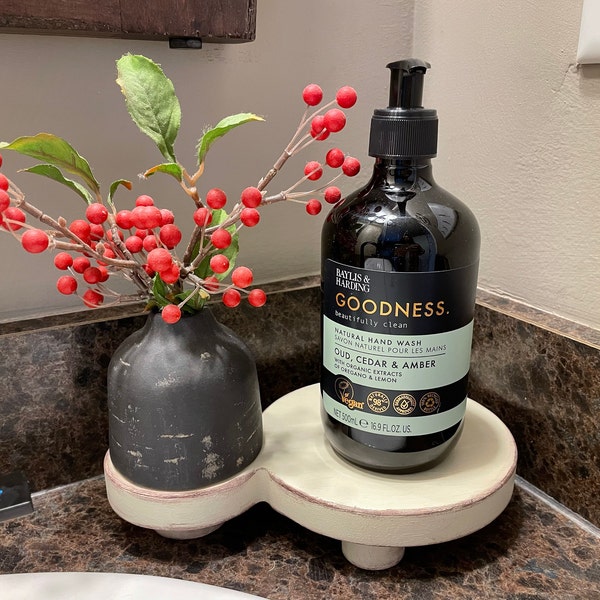 Round Bathroom Soap Stand/ Wood Riser Tray/ Kitchen Stand/ Candle ...