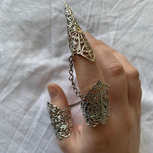 Double Ring Full Finger Ring , Claw Rings sigit Victorian Jewelry