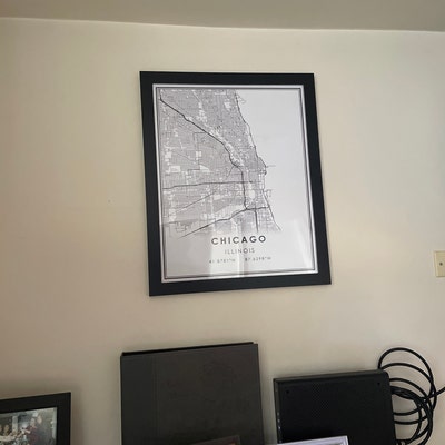 Chicago Map Print Poster Canvas Illinois Map Print Poster Canvas ...