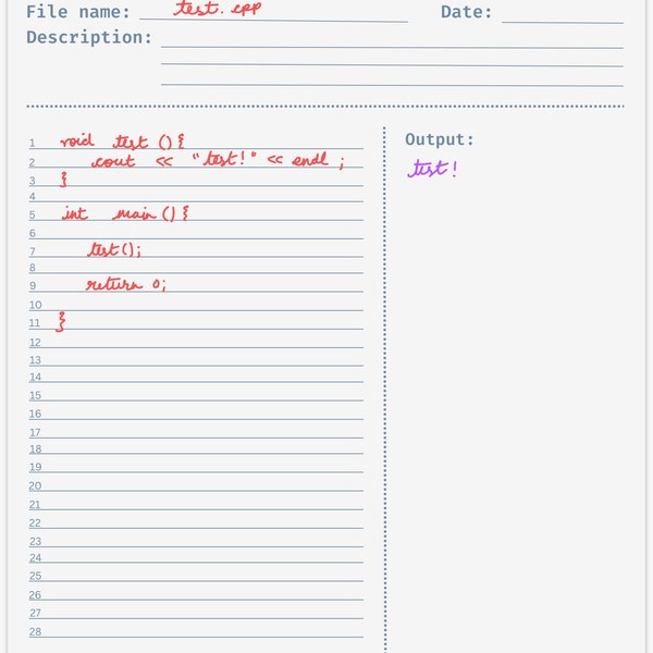 Coding/programming Template Digital Notebook, for Computer Science ...