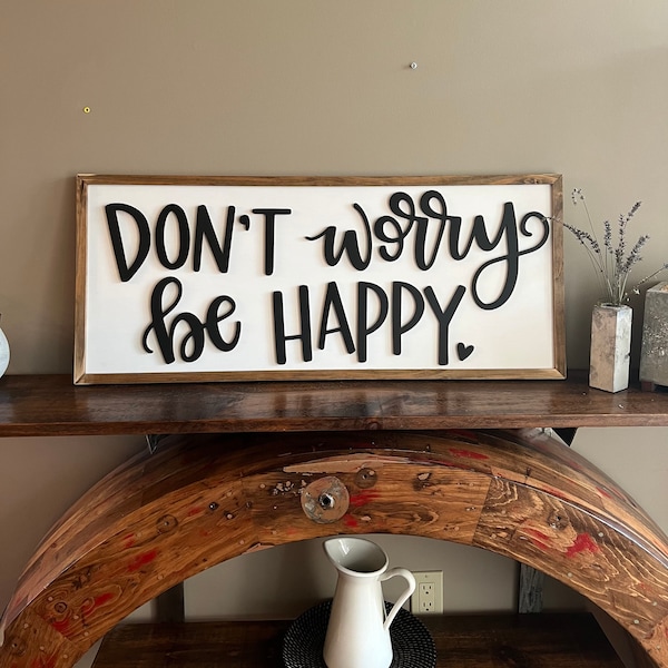 Don't Worry Be Happy, SVG Cut File, Digital File, Svg, Happiness, Sign ...