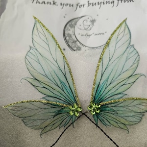 OOAK Handmade Art Nouveau Style Fairy Wing Necklace Pendant Gold Plated ...