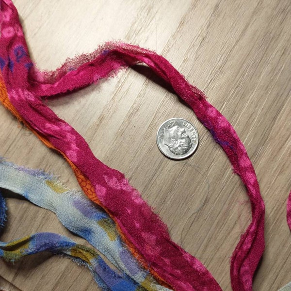 Persian Ribbon Gorgeous Persian Bazaar Multi Recycled Sari/chiffon Silk Ribbon 5 - 10 ...